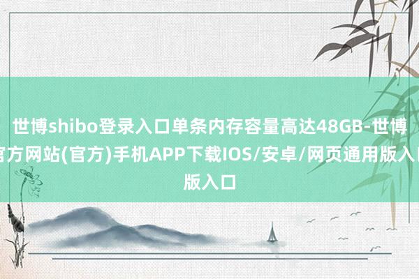 世博shibo登录入口单条内存容量高达48GB-世博官方网站(官方)手机APP下载IOS/安卓/网页通用版入口