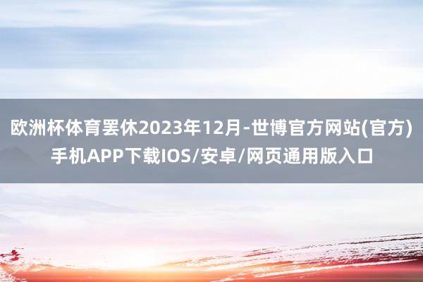 欧洲杯体育罢休2023年12月-世博官方网站(官方)手机APP下载IOS/安卓/网页通用版入口
