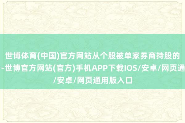 世博体育(中国)官方网站　　从个股被单家券商持股的市值来看-世博官方网站(官方)手机APP下载IOS/安卓/网页通用版入口
