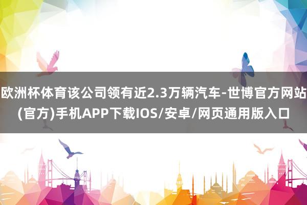 欧洲杯体育该公司领有近2.3万辆汽车-世博官方网站(官方)手机APP下载IOS/安卓/网页通用版入口