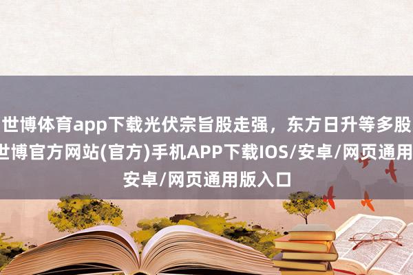 世博体育app下载光伏宗旨股走强，东方日升等多股涨停-世博官方网站(官方)手机APP下载IOS/安卓/网页通用版入口