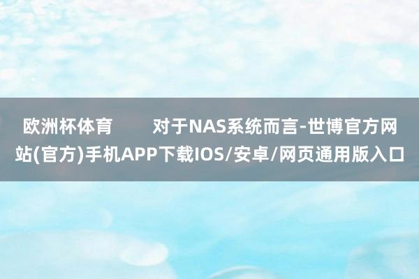 欧洲杯体育        对于NAS系统而言-世博官方网站(官方)手机APP下载IOS/安卓/网页通用版入口