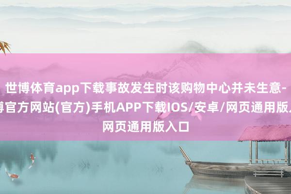 世博体育app下载事故发生时该购物中心并未生意-世博官方网站(官方)手机APP下载IOS/安卓/网页通用版入口