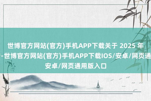世博官方网站(官方)手机APP下载关于 2025 年春节行情-世博官方网站(官方)手机APP下载IOS/安卓/网页通用版入口