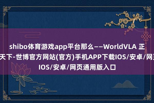 shibo体育游戏app平台那么——WorldVLA 正在让 AI 相识天下-世博官方网站(官方)手机APP下载IOS/安卓/网页通用版入口