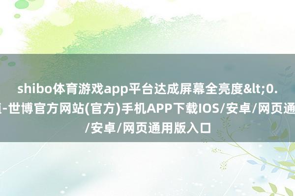 shibo体育游戏app平台达成屏幕全亮度<0.4 SVM值-世博官方网站(官方)手机APP下载IOS/安卓/网页通用版入口