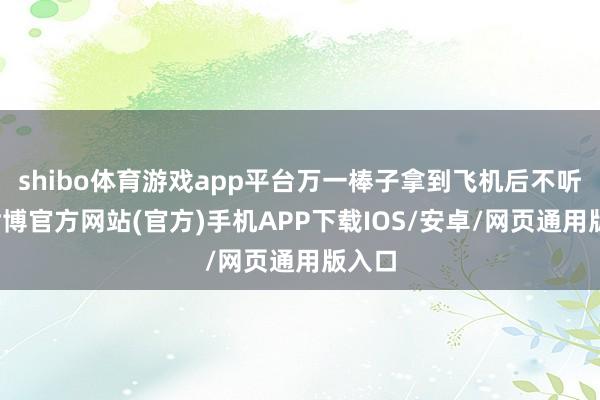 shibo体育游戏app平台万一棒子拿到飞机后不听话-世博官方网站(官方)手机APP下载IOS/安卓/网页通用版入口