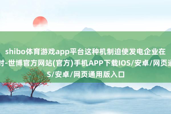 shibo体育游戏app平台这种机制迫使发电企业在供过于求时-世博官方网站(官方)手机APP下载IOS/安卓/网页通用版入口