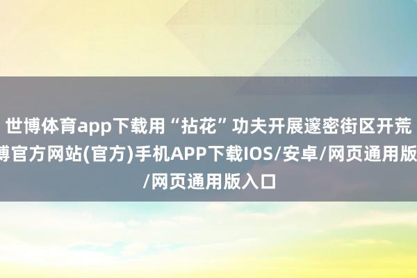 世博体育app下载用“拈花”功夫开展邃密街区开荒-世博官方网站(官方)手机APP下载IOS/安卓/网页通用版入口