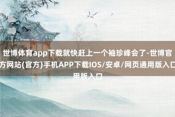 世博体育app下载就快赶上一个袖珍峰会了-世博官方网站(官方)手机APP下载IOS/安卓/网页通用版入口