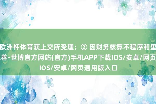 欧洲杯体育获上交所受理；② 因财务核算不程序和里面抛弃不完善-世博官方网站(官方)手机APP下载IOS/安卓/网页通用版入口