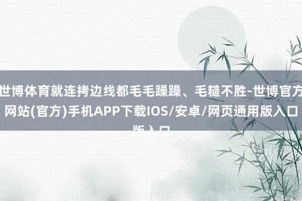 世博体育就连拷边线都毛毛躁躁、毛糙不胜-世博官方网站(官方)手机APP下载IOS/安卓/网页通用版入口